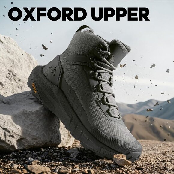〽️Men\'s Grey Nortiv 8 Tactical Hiking Lightweight Arch Support Work Boots main image 6
